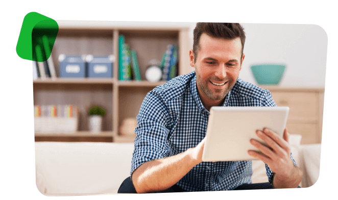 a man with a tablet